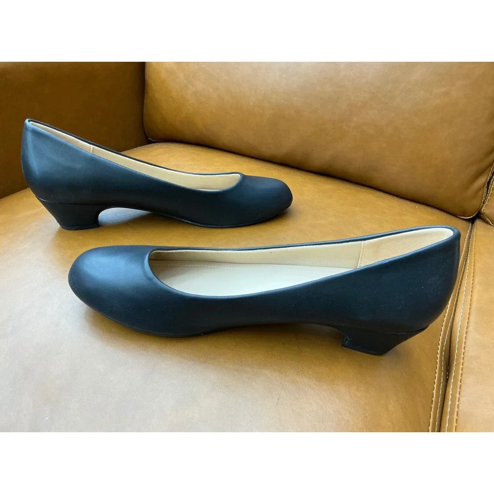 Journee Collection Saar Pumps Womens 11 Black Low Block Heel Round Toe